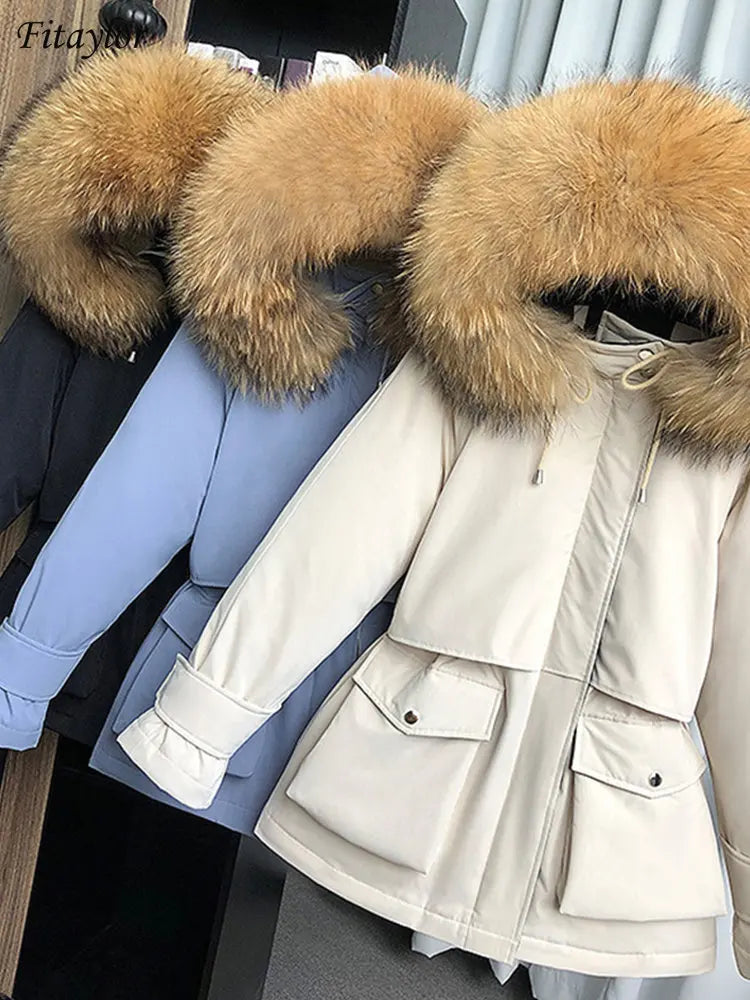 BE READY FOR THE COLD & SNOW :)
Winter Jacket Women Large Natural Fox Fur Duck Down Coat Thick WARM Parkas