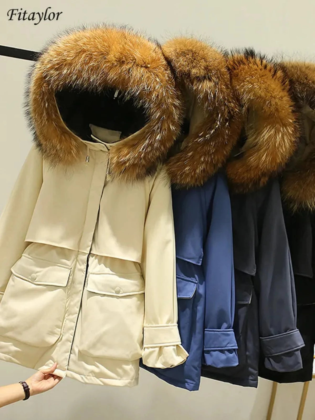 BE READY FOR THE COLD & SNOW :)
Winter Jacket Women Large Natural Fox Fur Duck Down Coat Thick WARM Parkas
