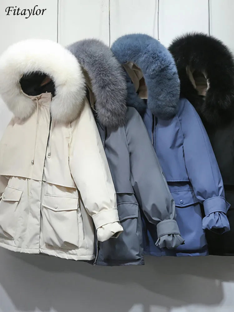 BE READY FOR THE COLD & SNOW :)
Winter Jacket Women Large Natural Fox Fur Duck Down Coat Thick WARM Parkas