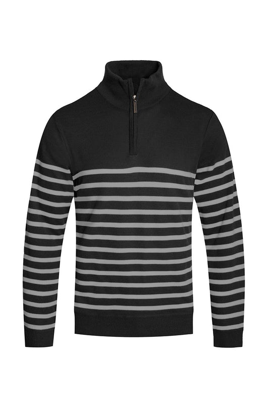 QUARTER ZIP STRIPE POLLUVER